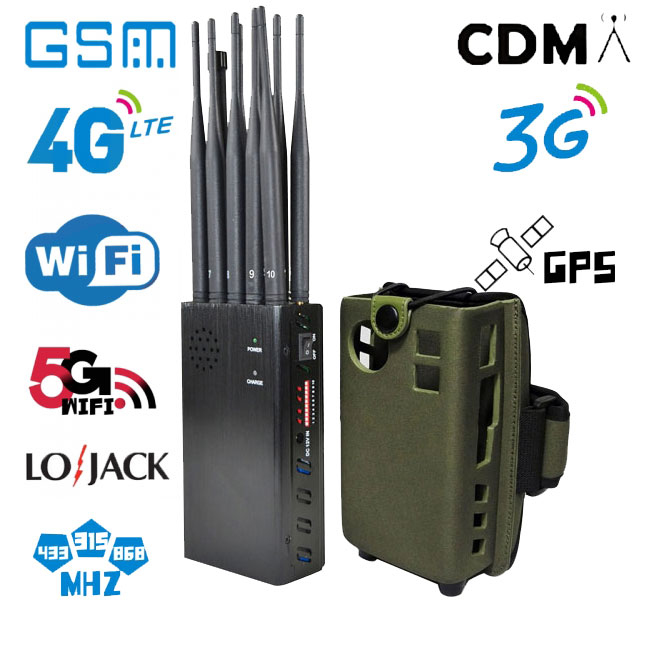 10 bands portable phone jammer