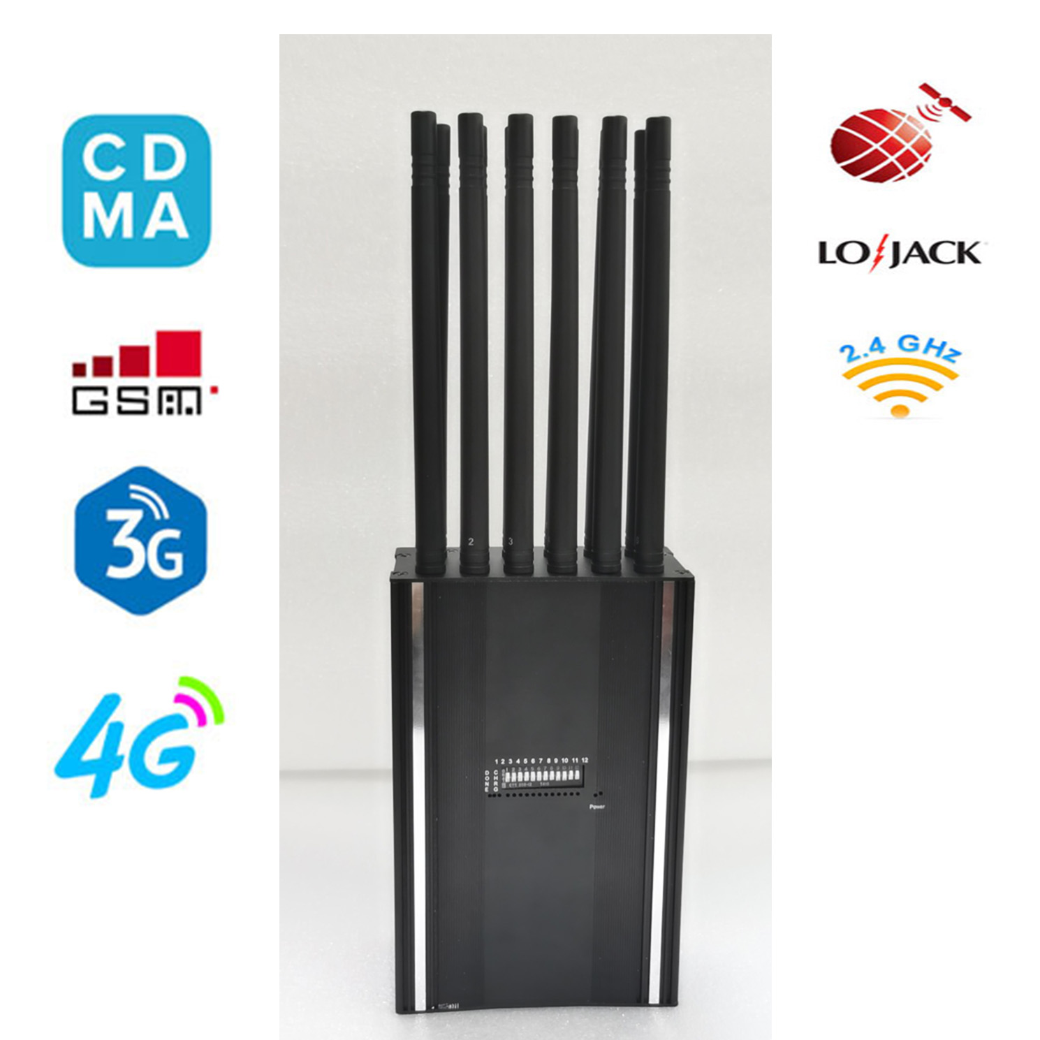 12-channel mobile phone signal jammer